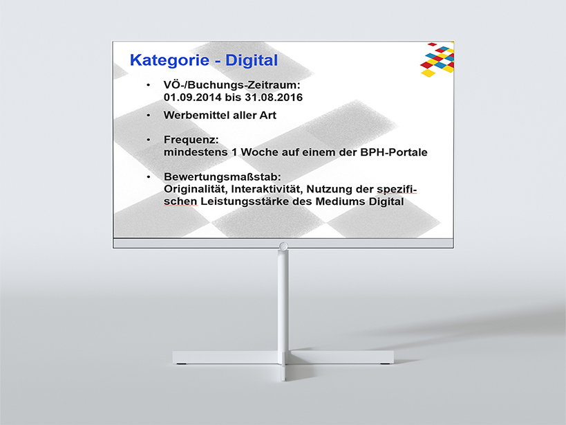 Ansicht Präsentation des Presseballs auf einer Präsentationsfläche