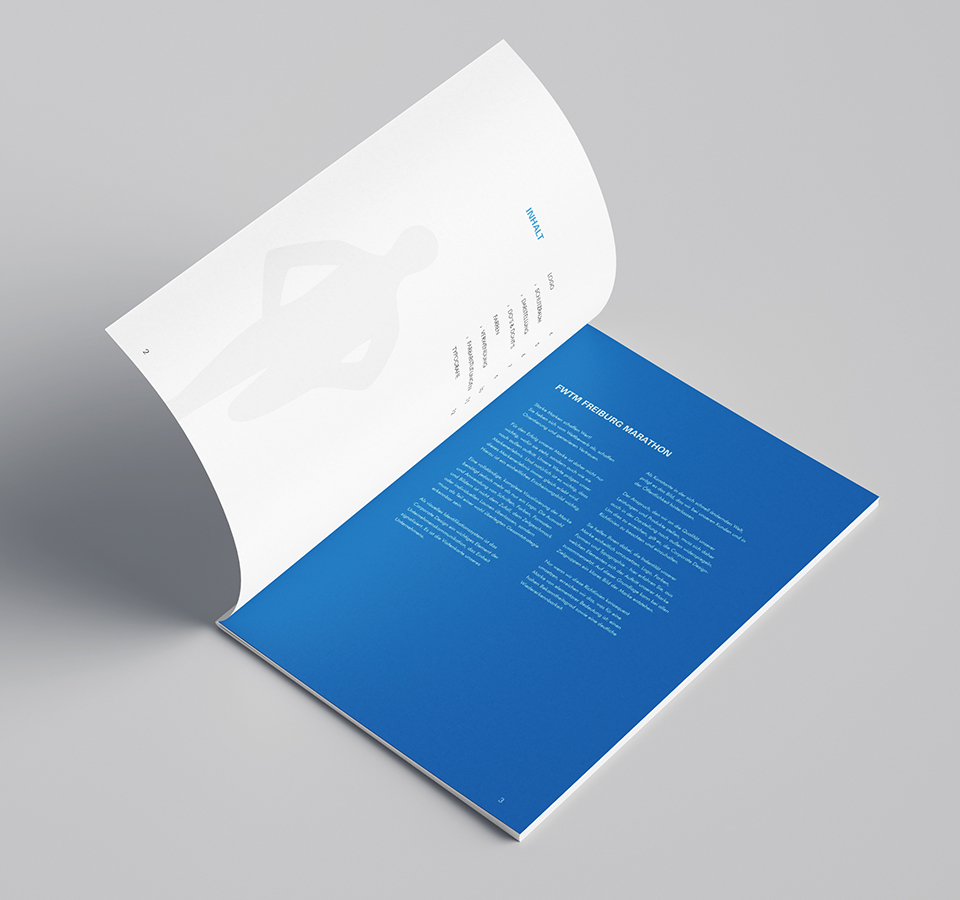 Ansicht einer Doppel-Innenseite des Styleguides für die Marke Freiburg Marathon
