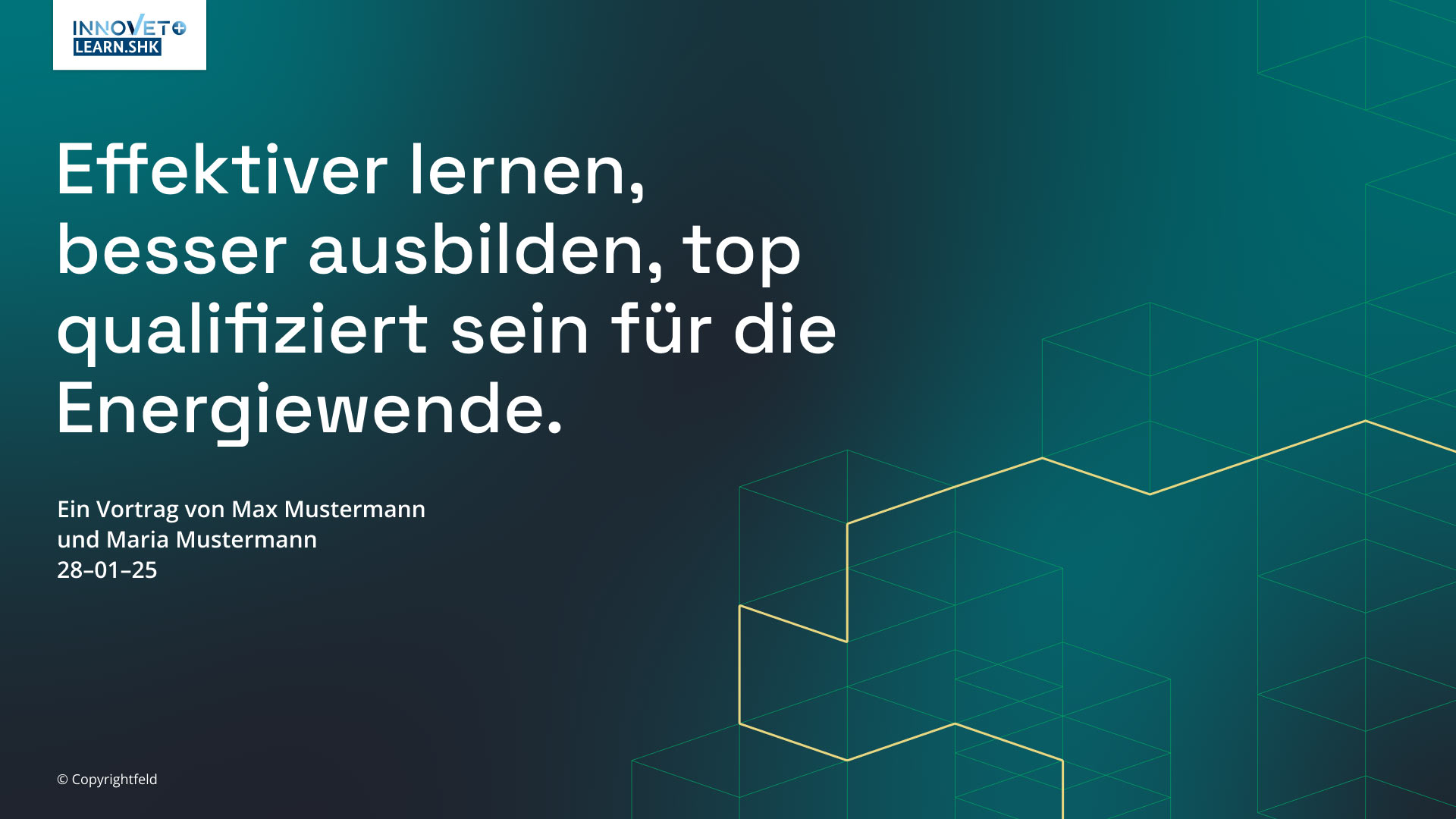 Darstellung der Textfolie der Präsentationsfolien des Projekts learn.SHK.
