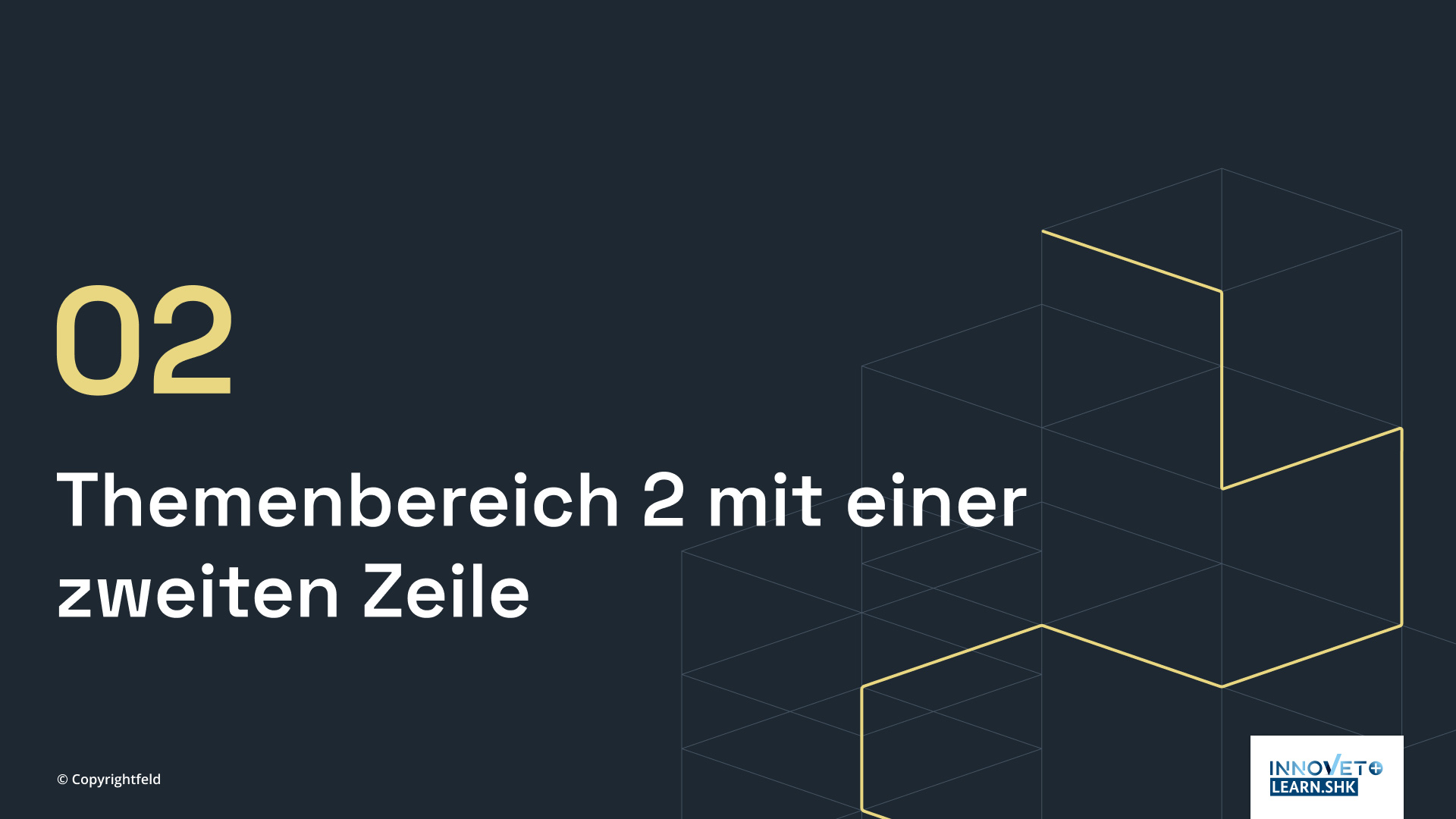 Darstellung der Textfolie der Präsentationsfolien des Projekts learn.SHK.