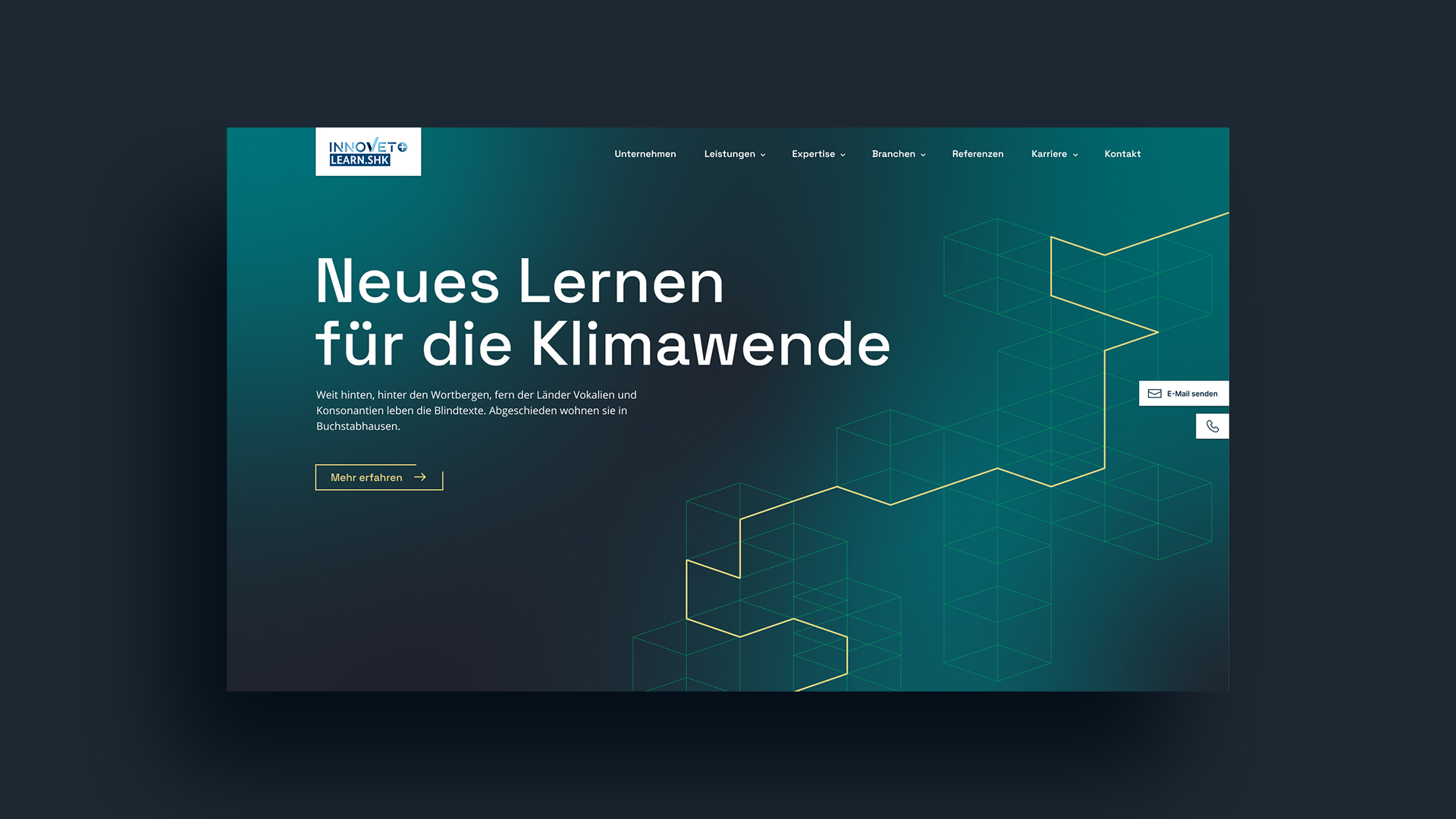 Darstellung eines Screens der Webseite des Projekts learn.SHK.