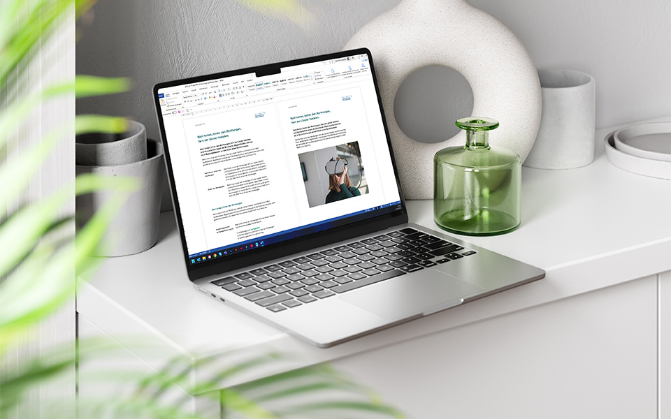 Abbildung der Dokumentenvorlage des Projekts learn.SHK.